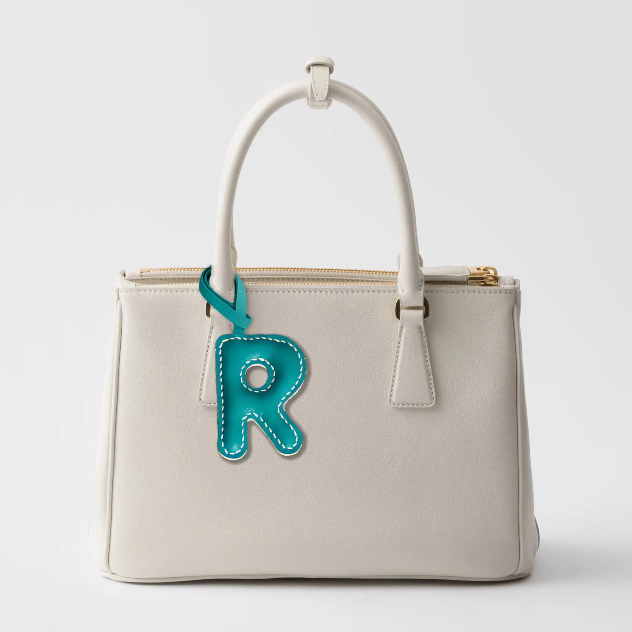 LEATHER INITIALS BAG CHARM