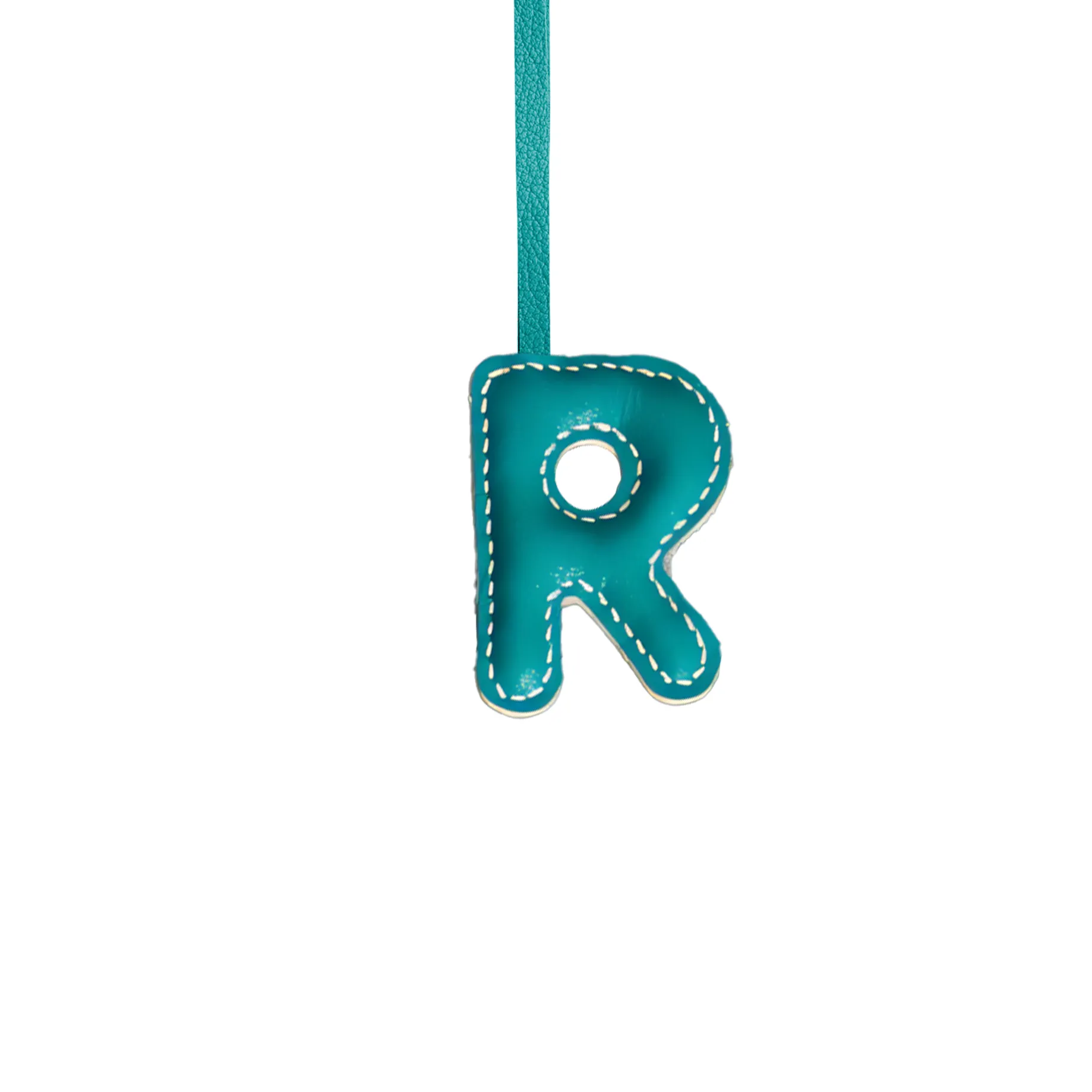 LEATHER INITIALS BAG CHARM