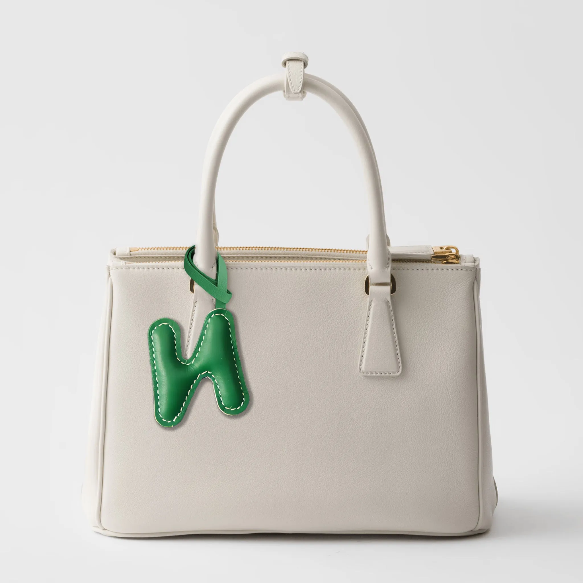 LEATHER INITIALS BAG CHARM