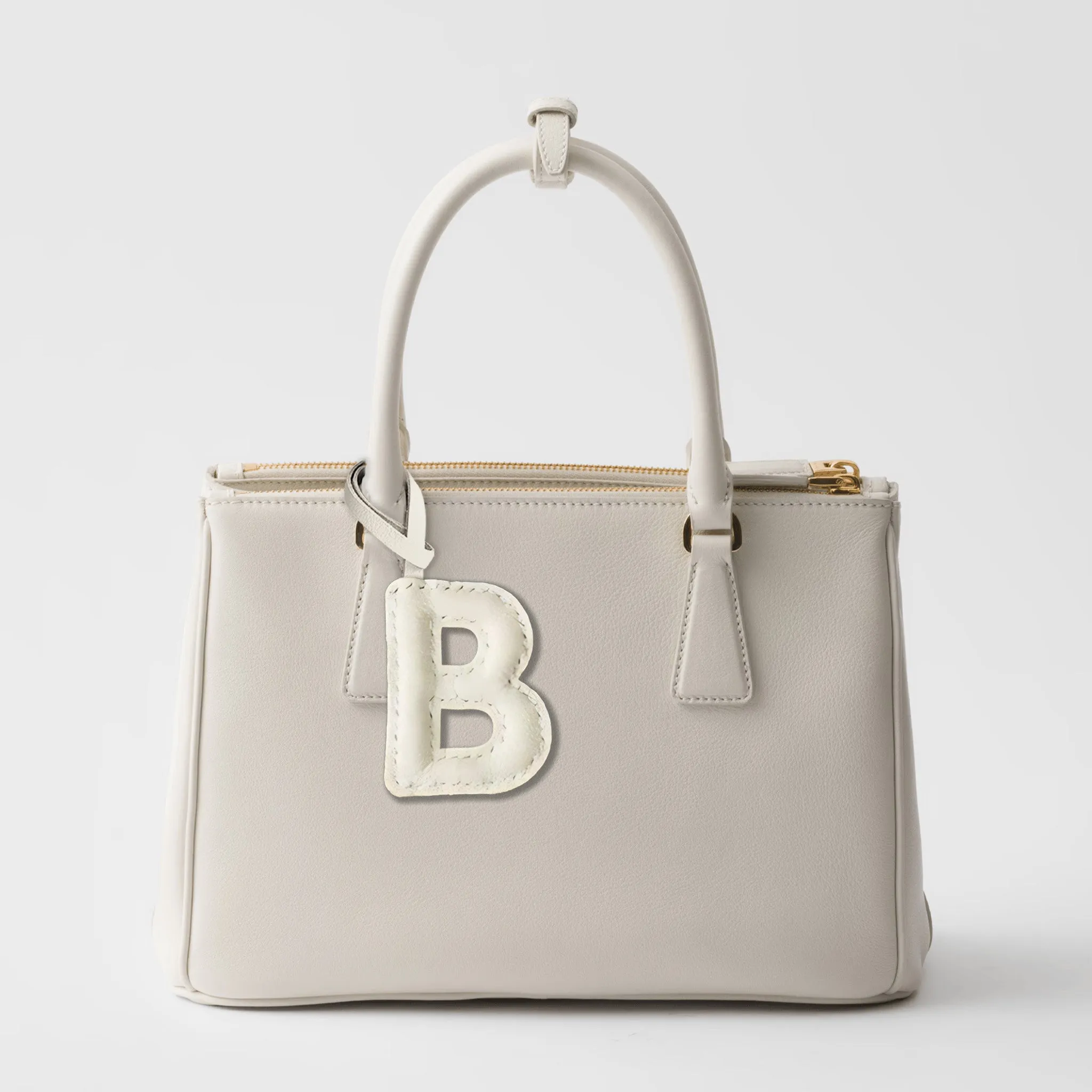 LEATHER INITIALS BAG CHARM