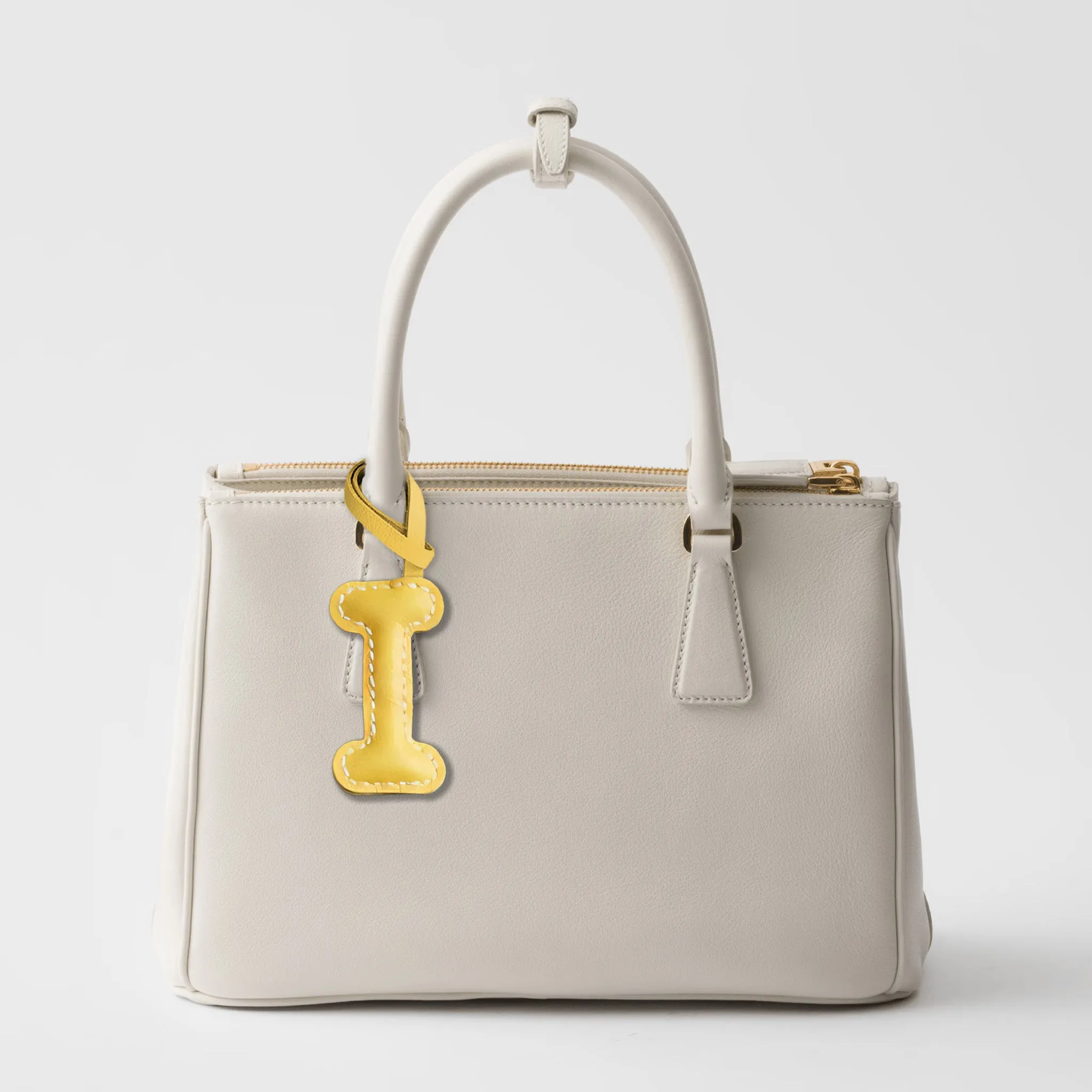 LEATHER INITIALS BAG CHARM