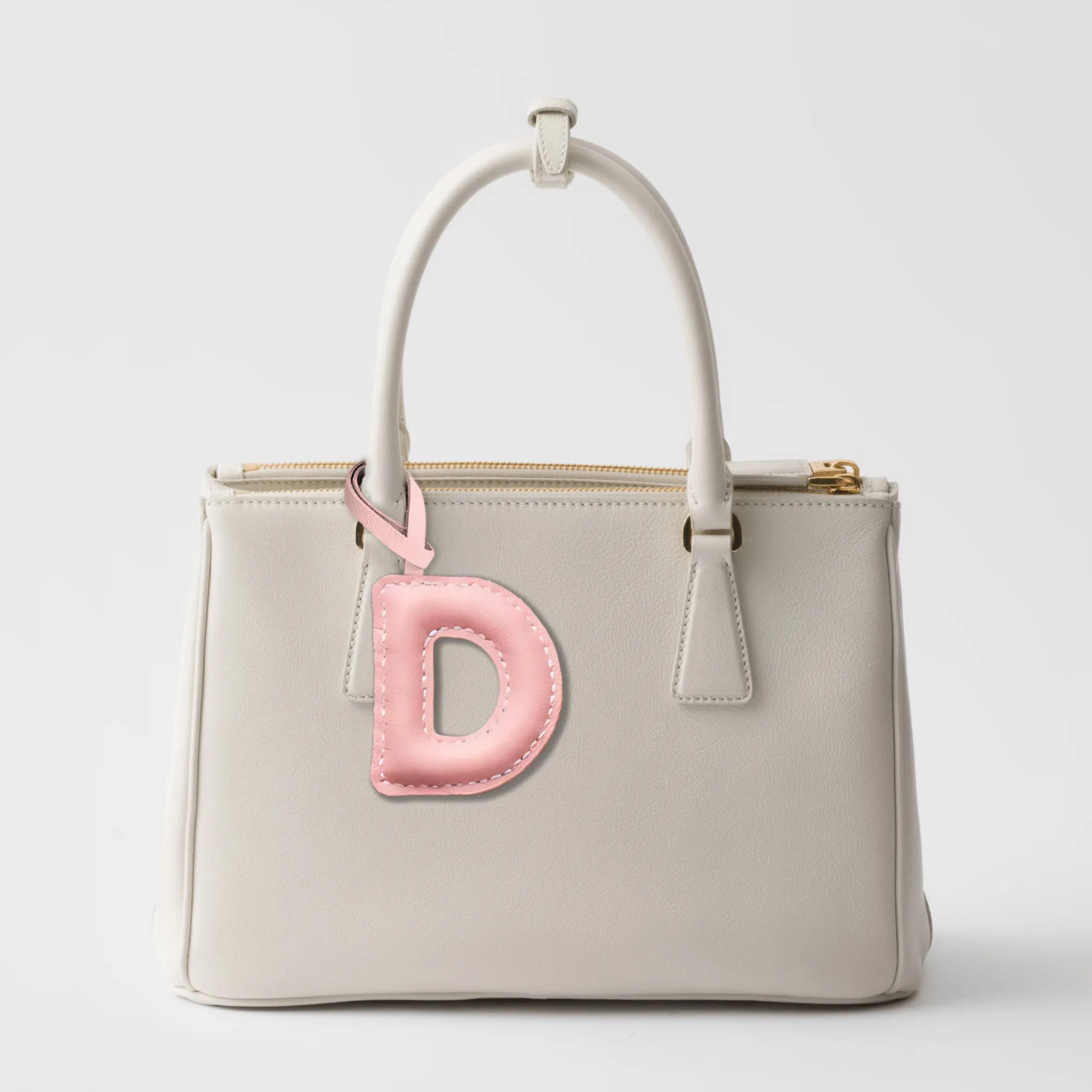 LEATHER INITIALS BAG CHARM