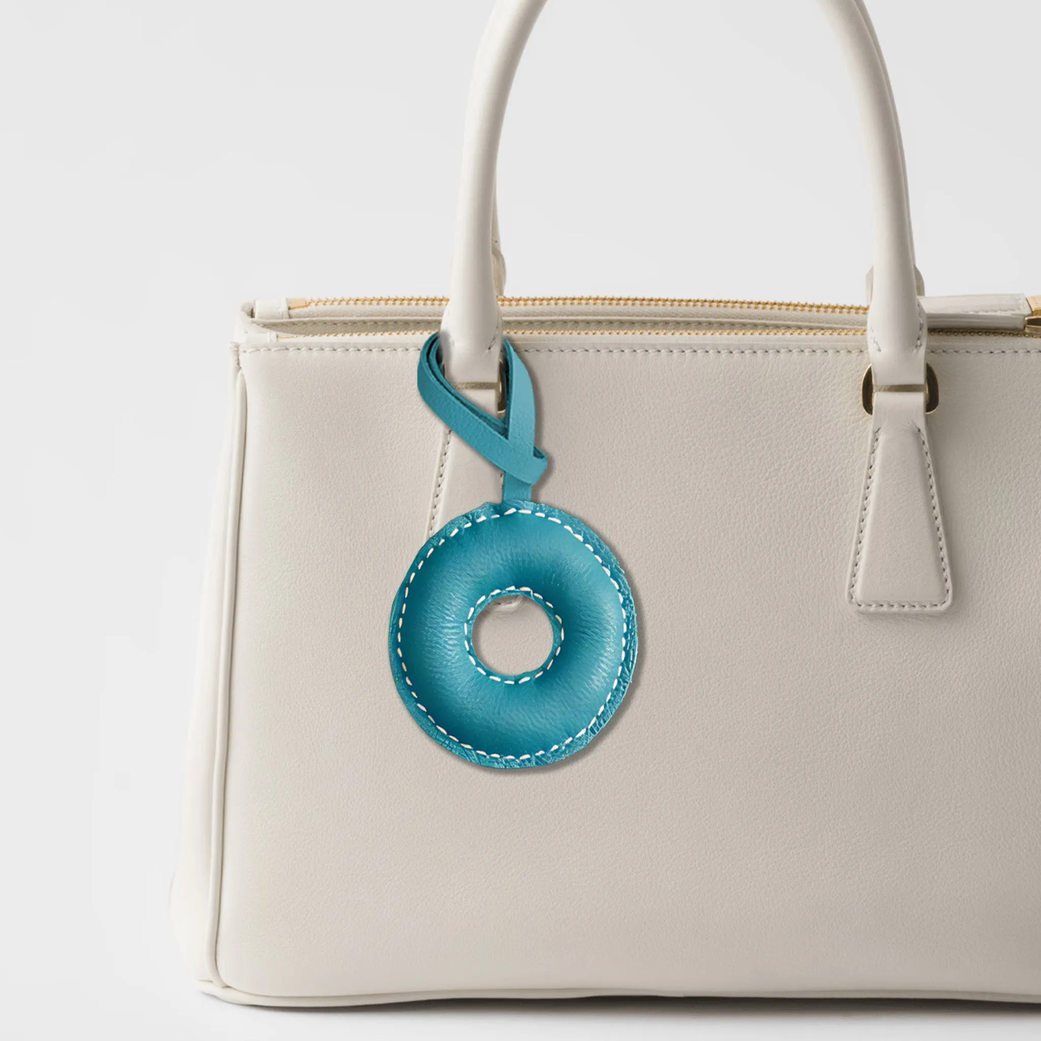 LEATHER INITIALS BAG CHARM