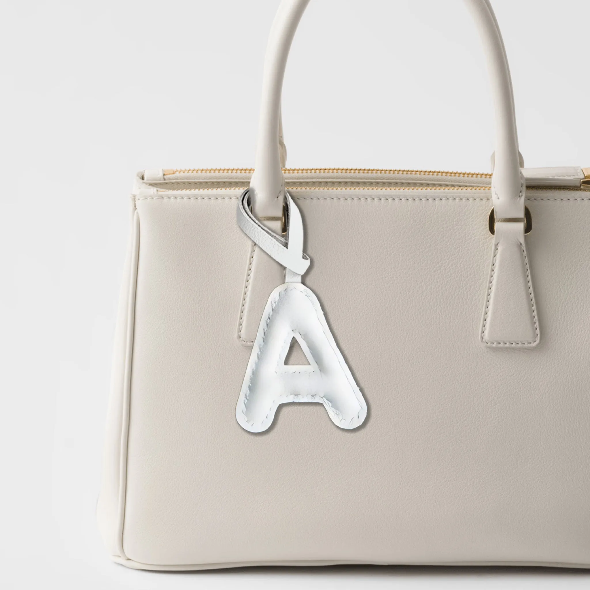 LEATHER INITIALS BAG CHARM