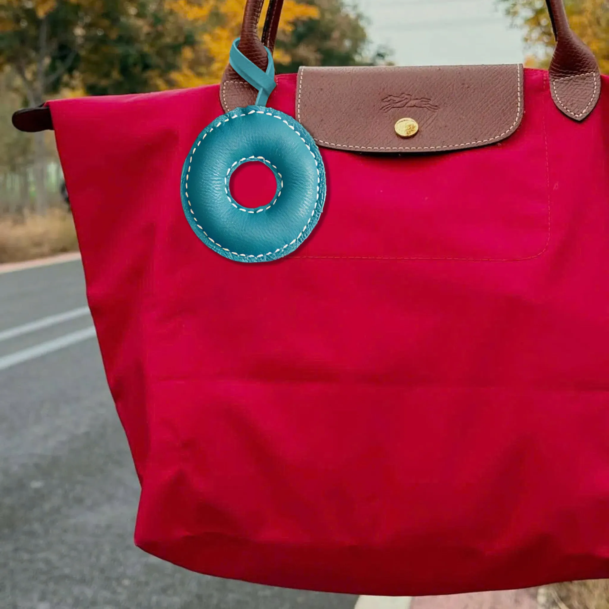 LEATHER INITIALS BAG CHARM