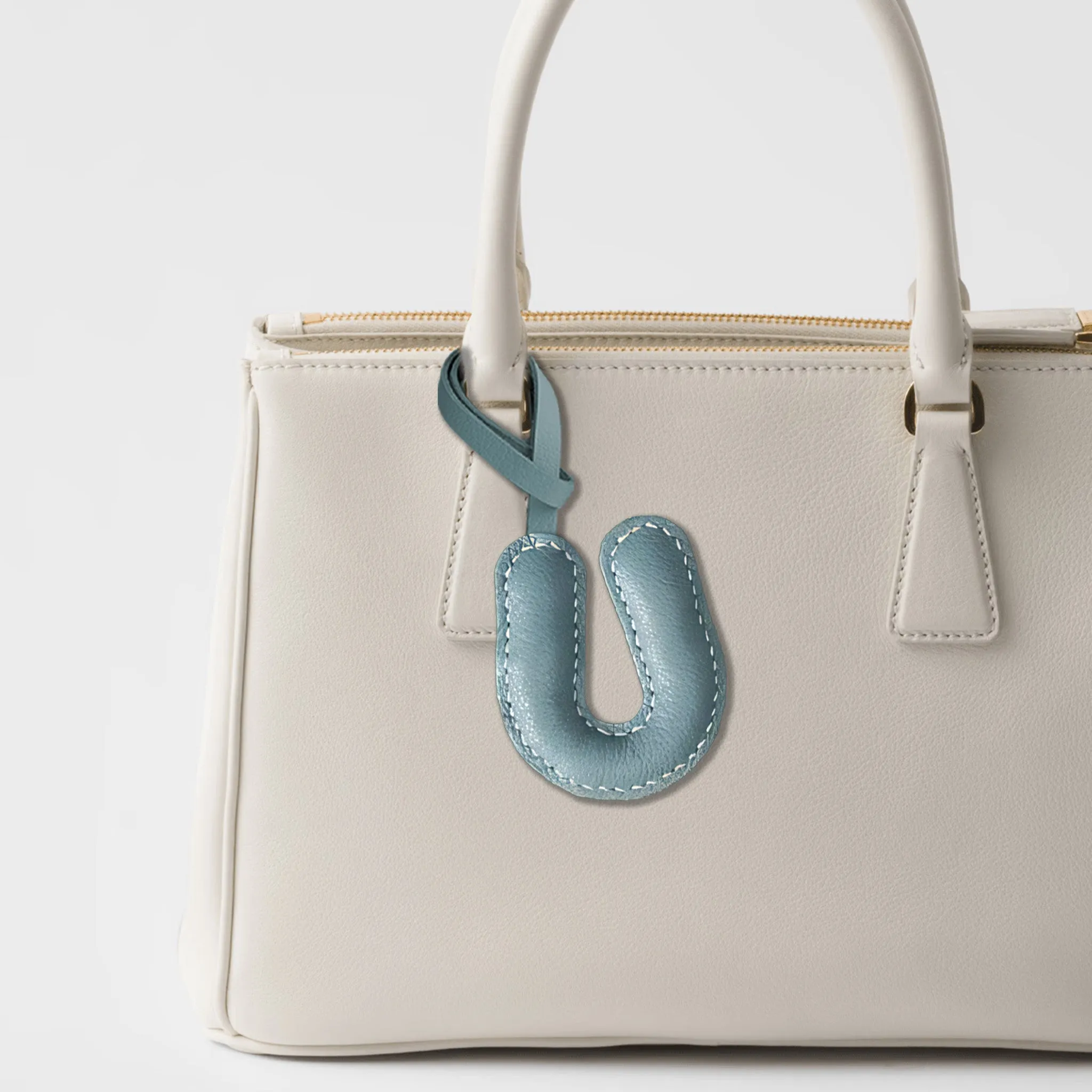 LEATHER INITIALS BAG CHARM