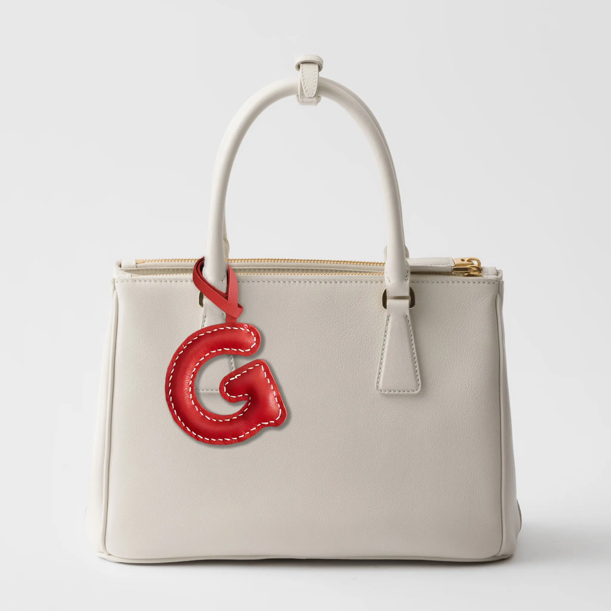 LEATHER INITIALS BAG CHARM