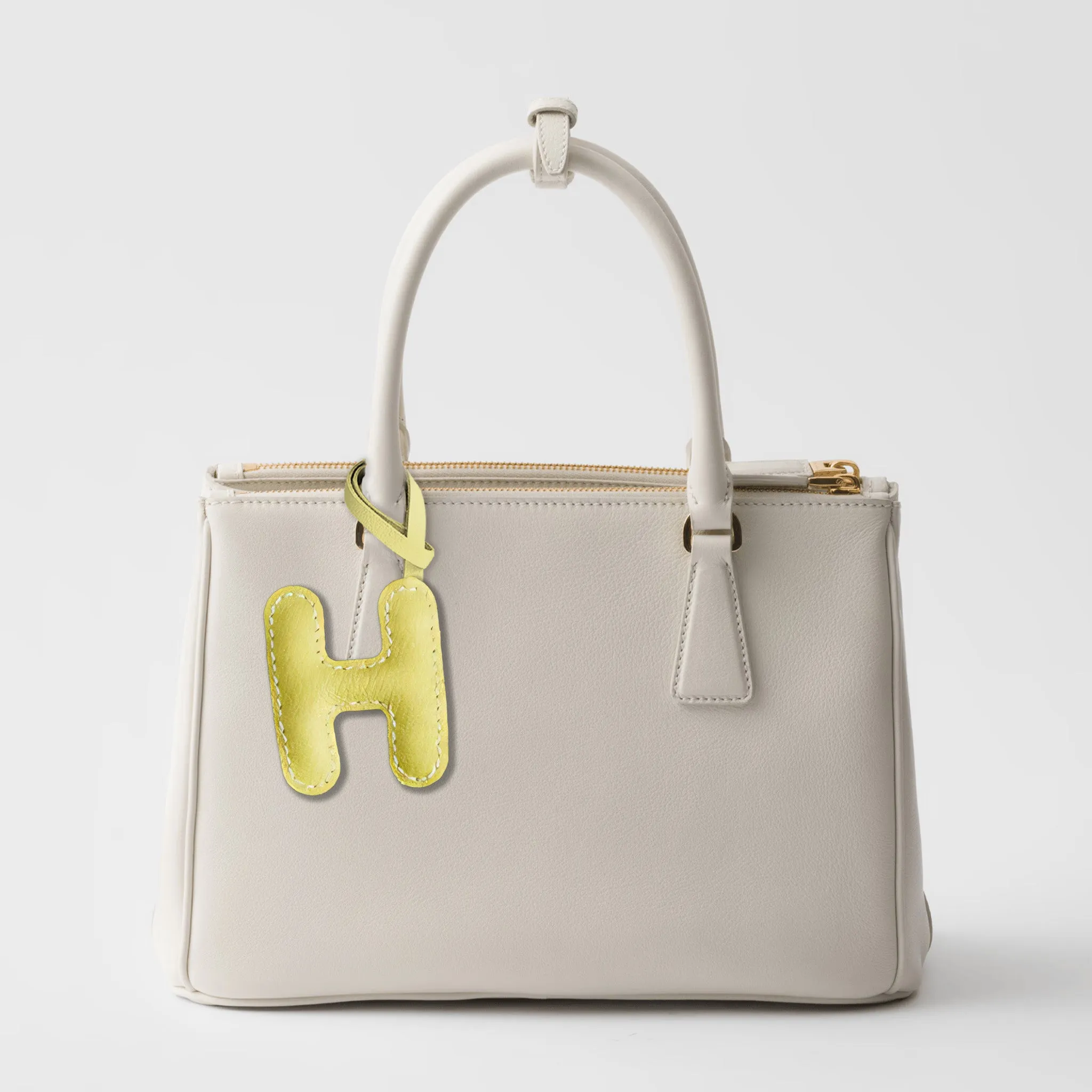 LEATHER INITIALS BAG CHARM