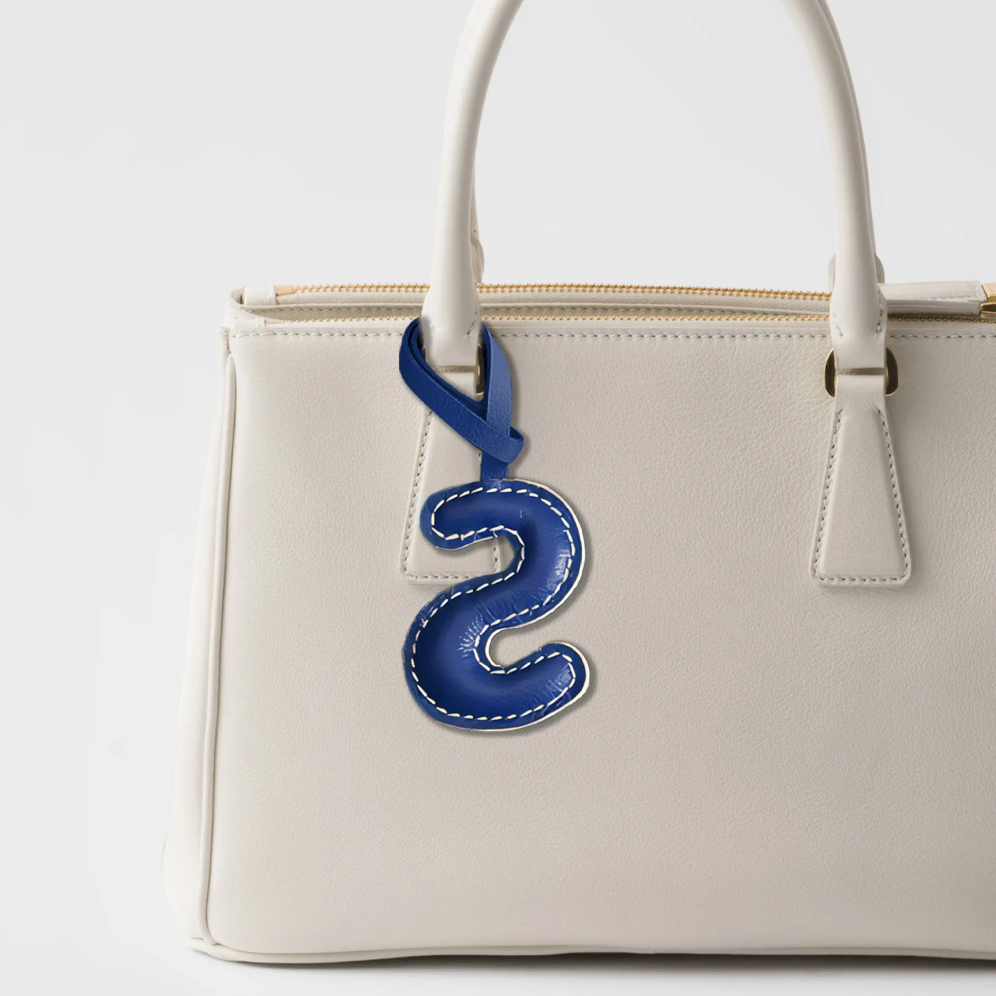 LEATHER INITIALS BAG CHARM