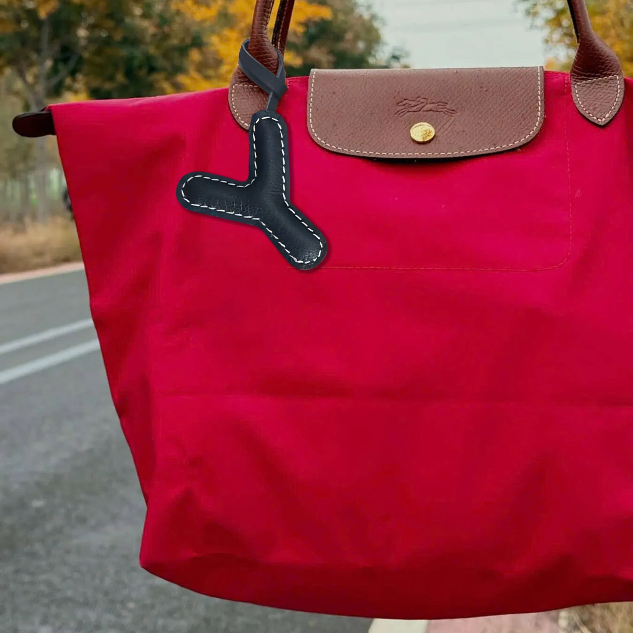 LEATHER INITIALS BAG CHARM