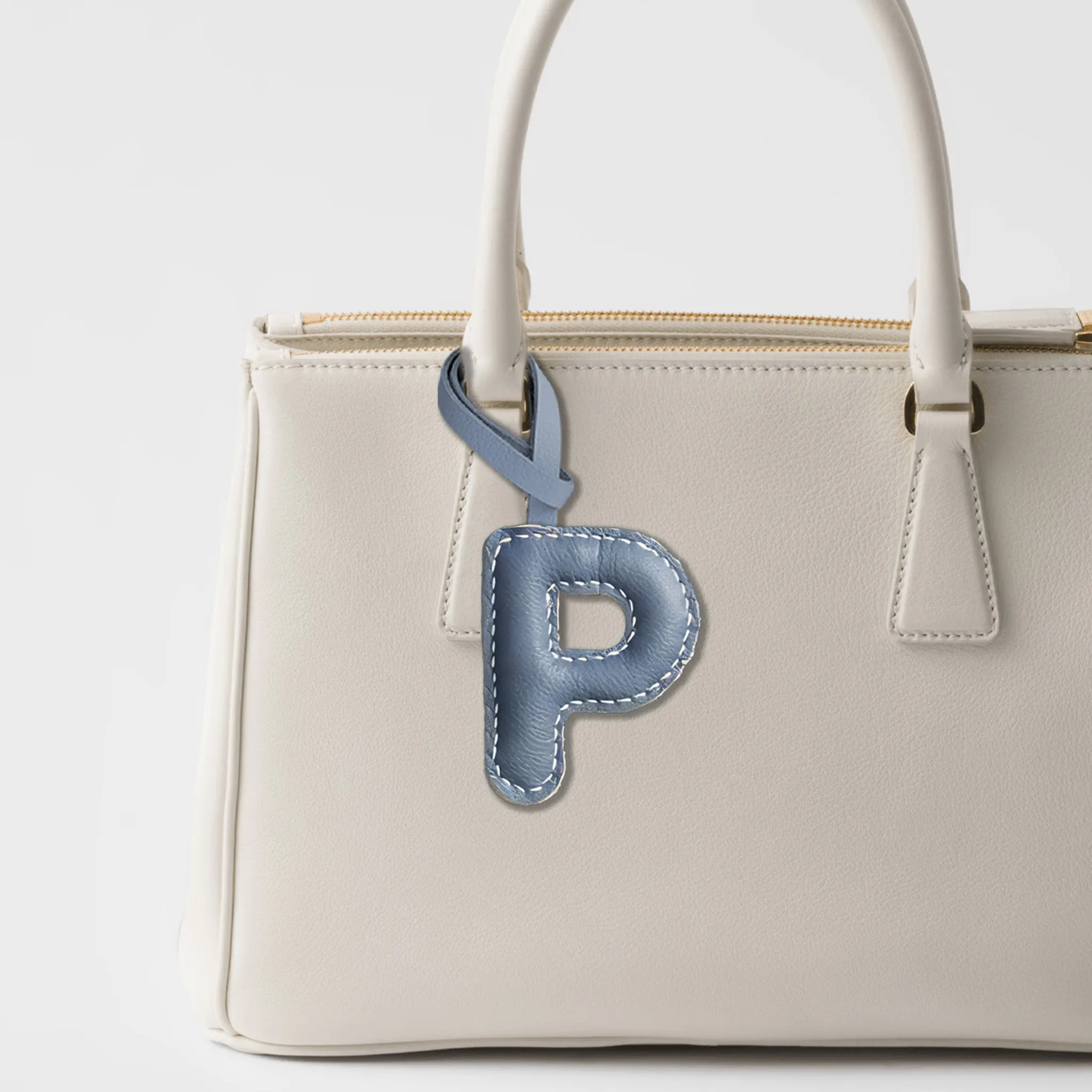LEATHER INITIALS BAG CHARM