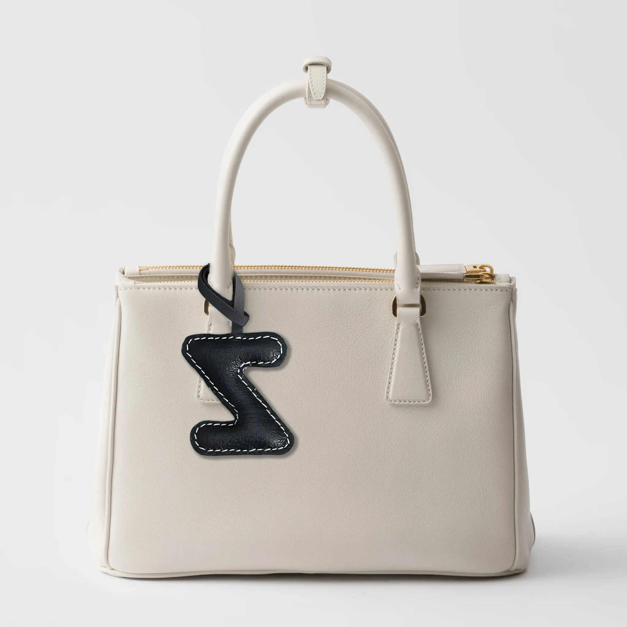 LEATHER INITIALS BAG CHARM