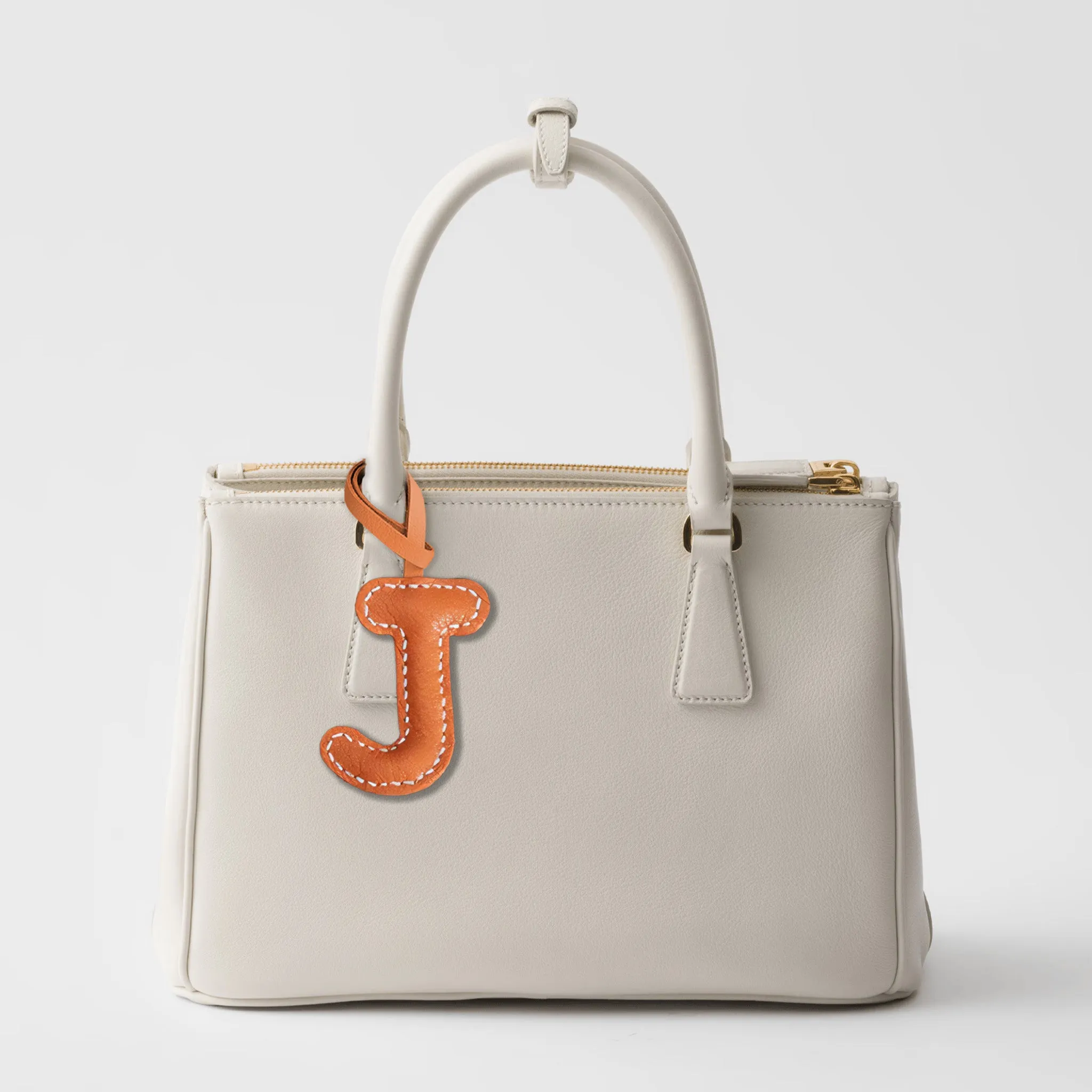 LEATHER INITIALS BAG CHARM