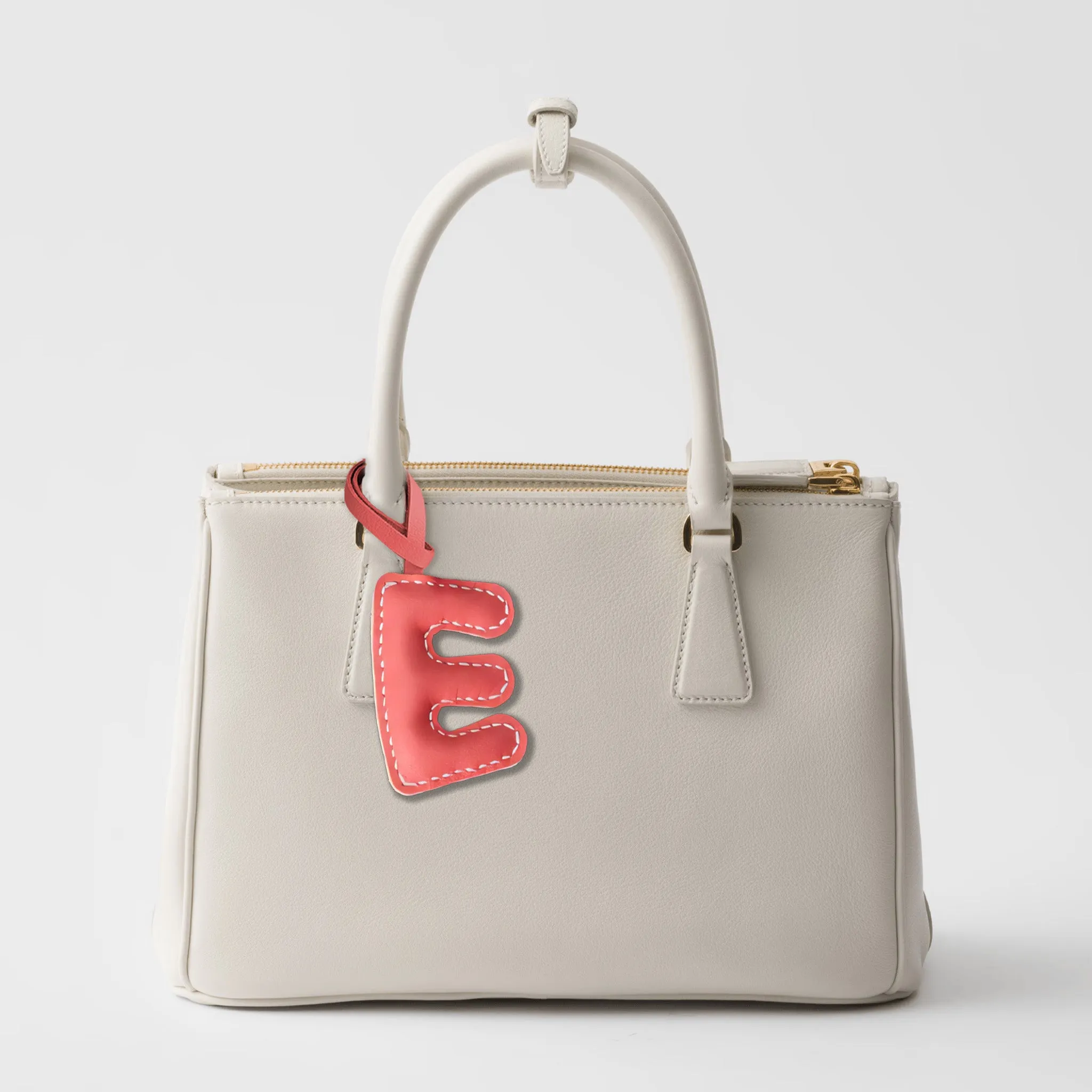 LEATHER INITIALS BAG CHARM