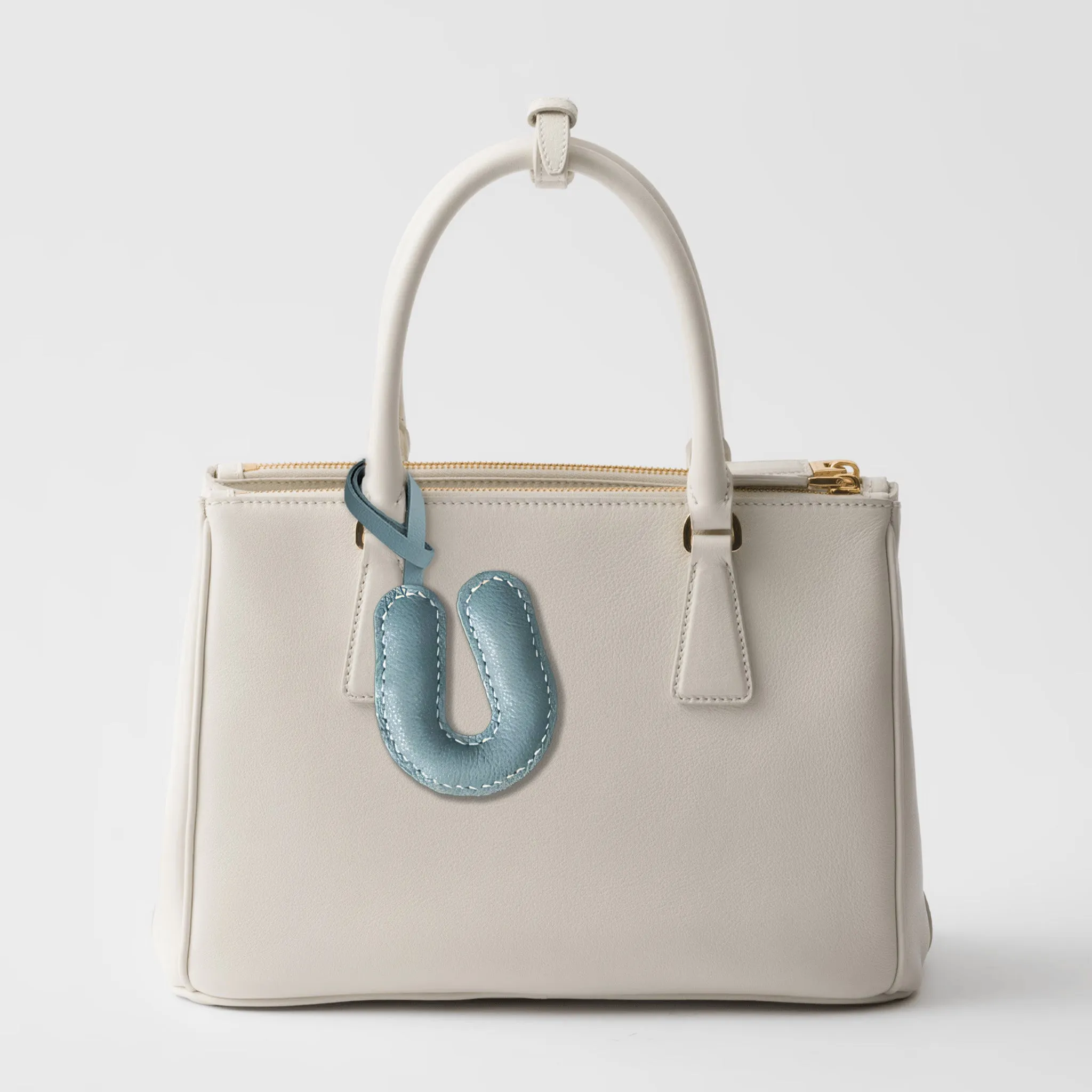 LEATHER INITIALS BAG CHARM