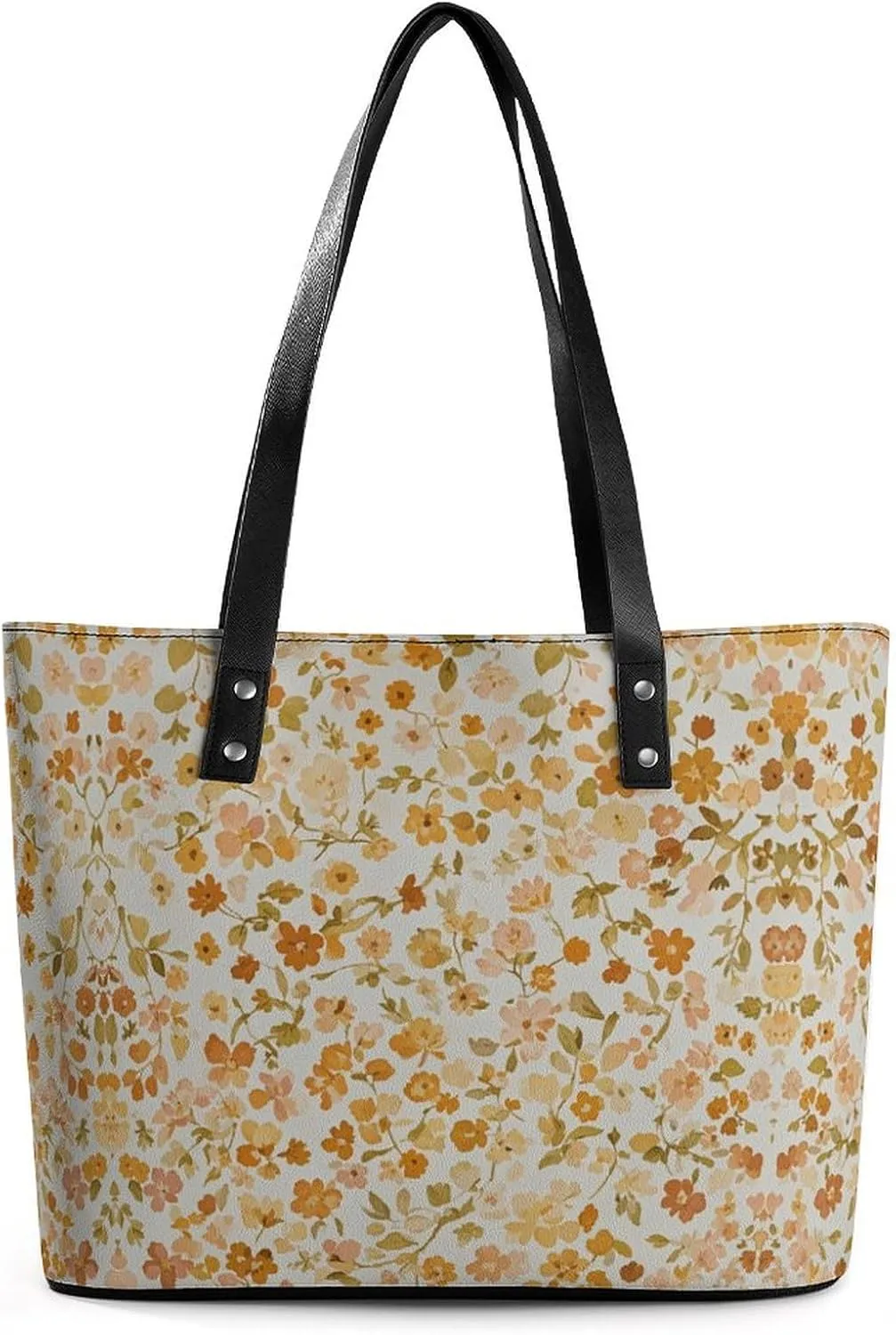 Leather Lady's Handbag Cream Crush Print Leather Tote Bags For Women Trendy Ladies Shoulder Bag for Work, Travel, Casual Use