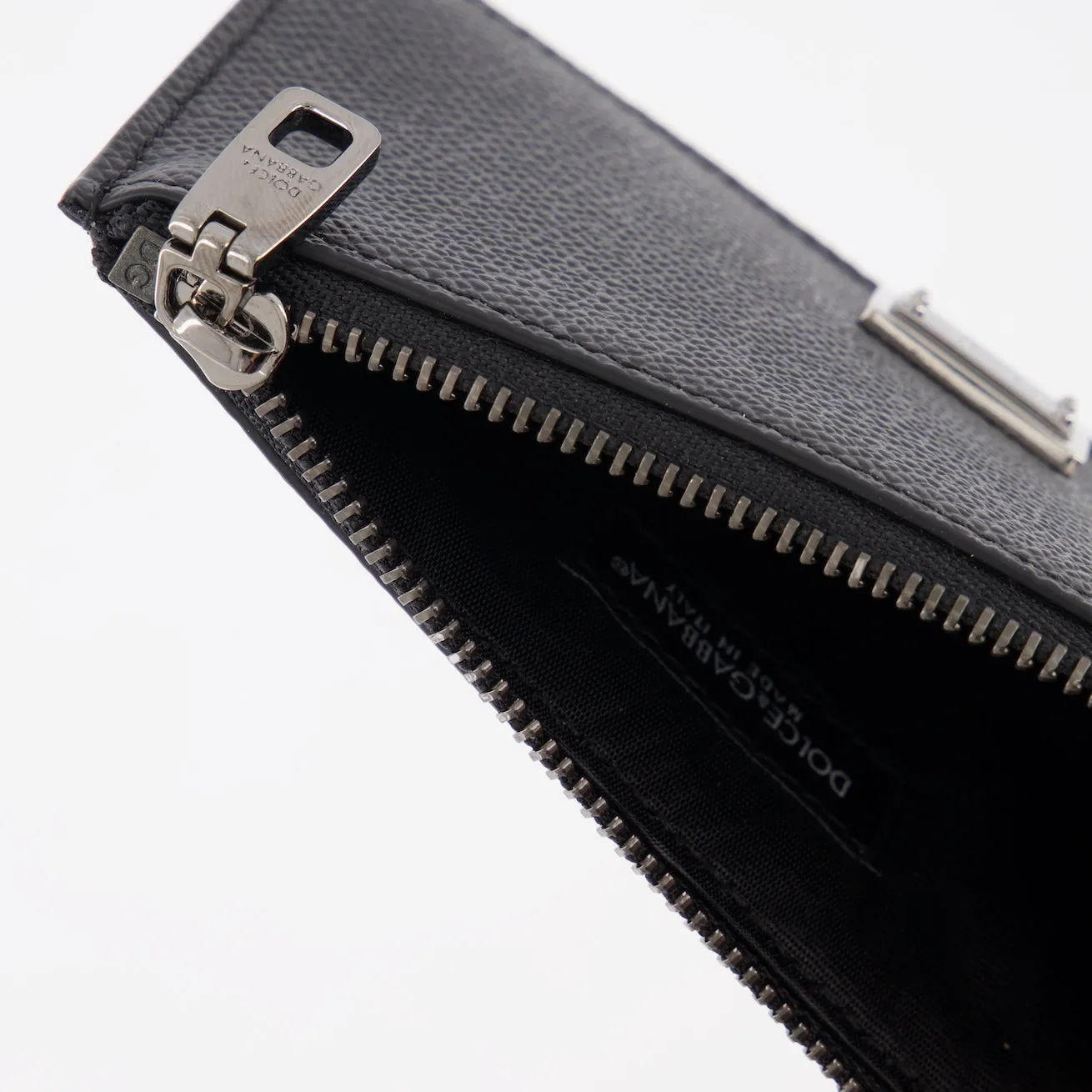 Leather Logo Plaque Wallet
