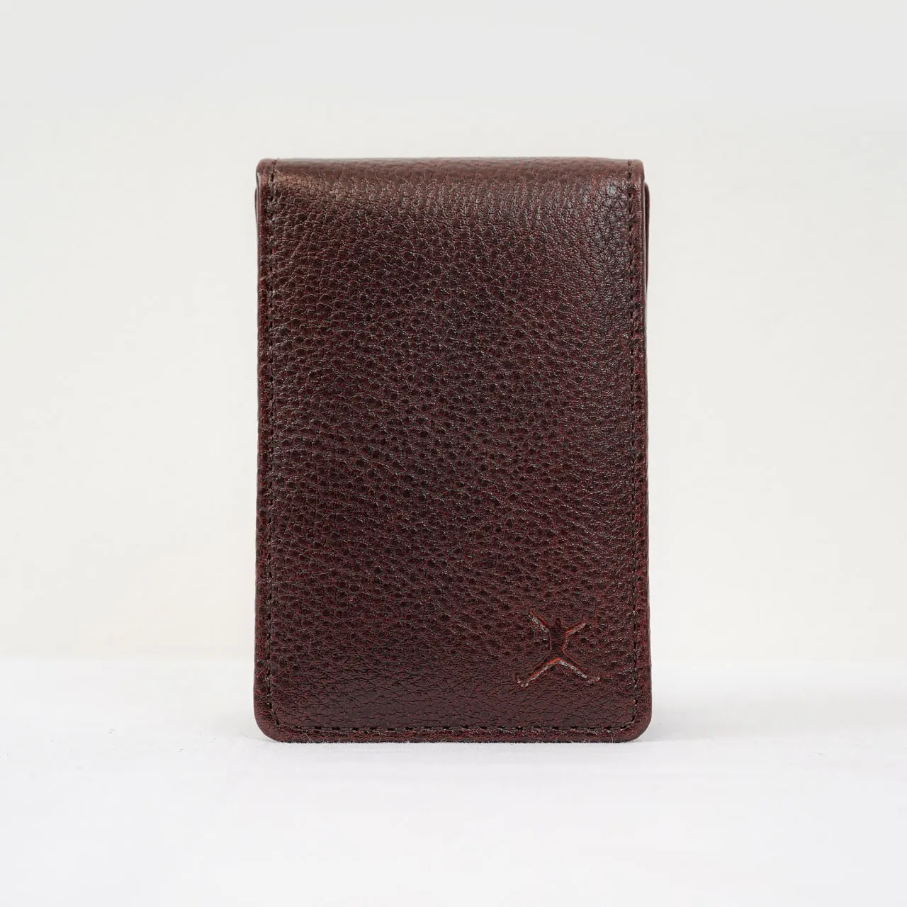 Leather Magnetic Card Holder - Brown