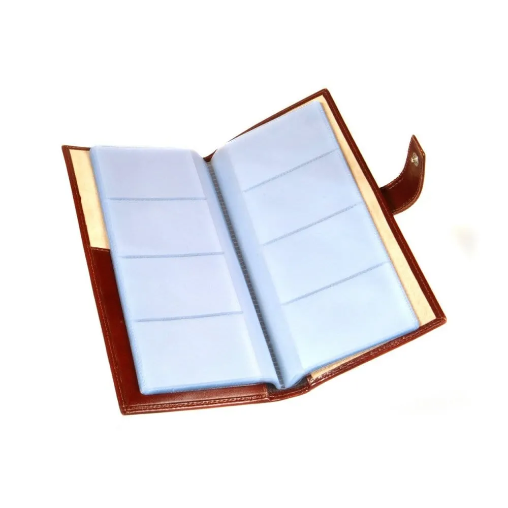 Leather Multiple Business Card Wallet - Dark Tan