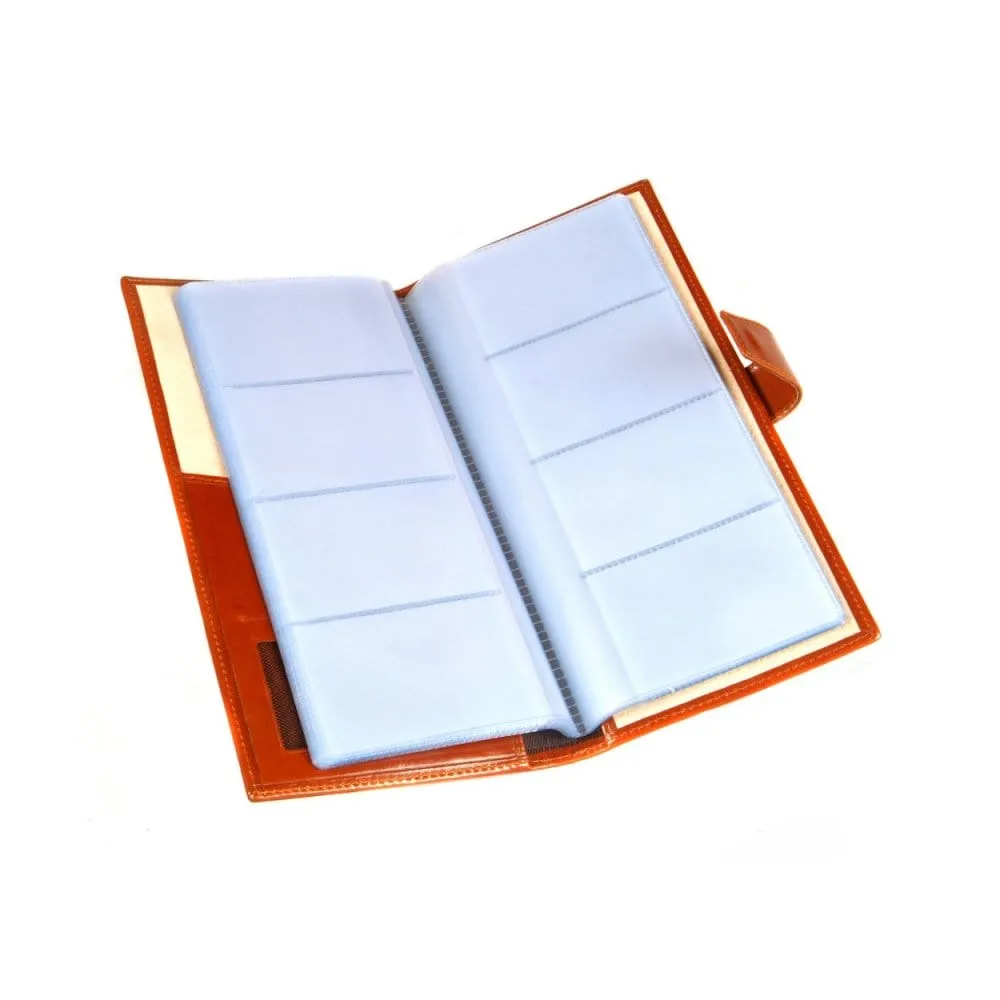 Leather Multiple Business Card Wallet - Havana Tan