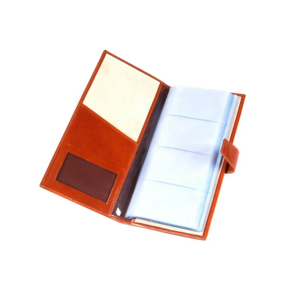 Leather Multiple Business Card Wallet - Havana Tan