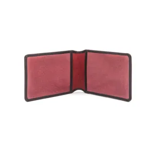 Leather Oyster Card Holder - Black With Red