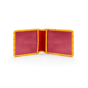 Leather Oyster Card Holder - Yellow Croc-Effect