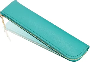 Leather pencil case, Thin soft pen bag, Small pencil case for adults,Senior leather Minimal pencil pouch with zipper.…