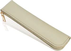 Leather pencil case, Thin soft pen bag, Small pencil case for adults,Senior leather Minimal pencil pouch with zipper.…