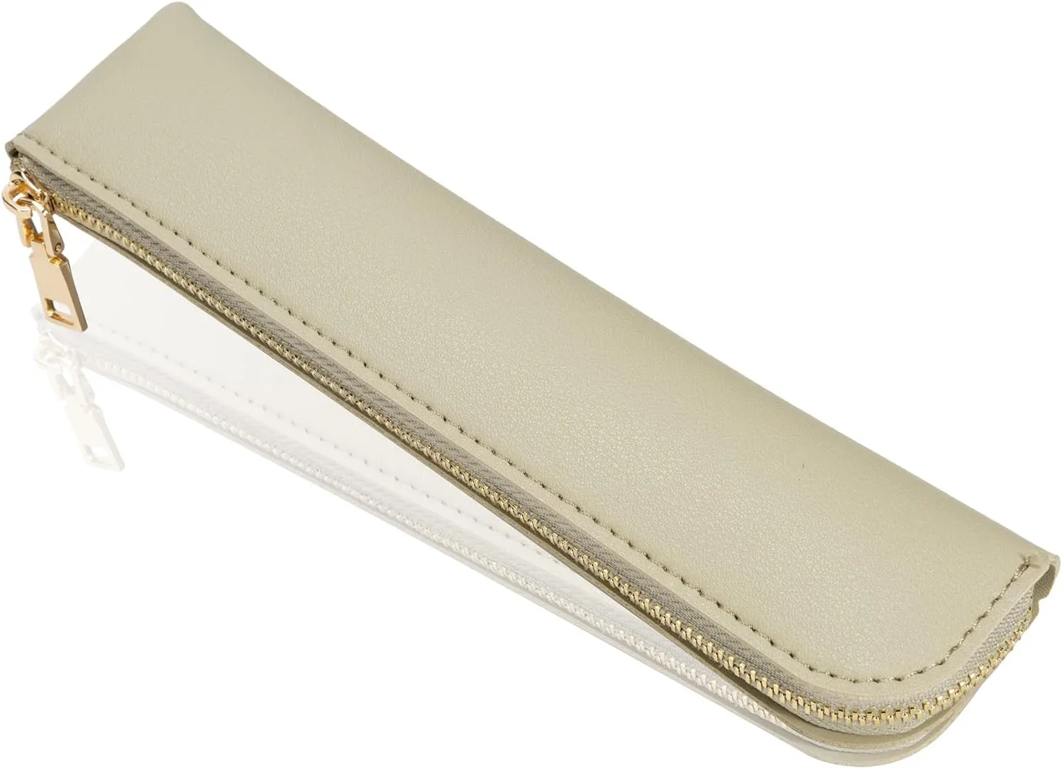 Leather pencil case, Thin soft pen bag, Small pencil case for adults,Senior leather Minimal pencil pouch with zipper.…