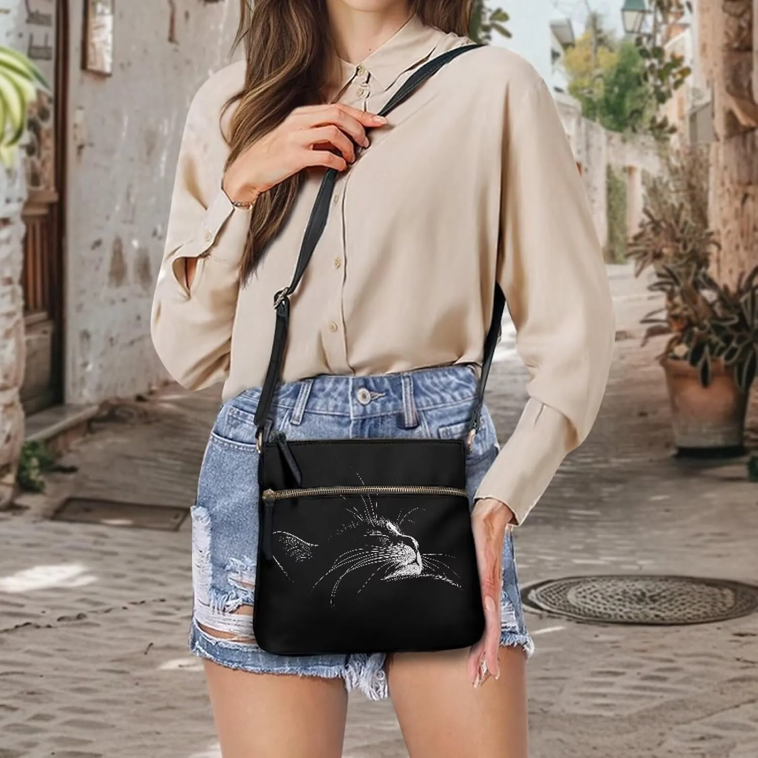Leather Purses for Women, Leather Hobo Bags for Women Vintage Travel Sling Purse Multi Pockets Shoulder Bag