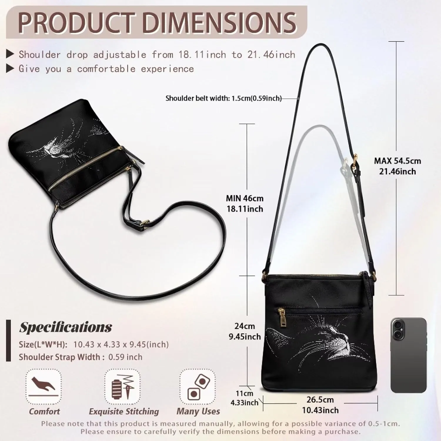 Leather Purses for Women, Leather Hobo Bags for Women Vintage Travel Sling Purse Multi Pockets Shoulder Bag