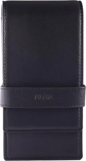 Leather Quad Pen Case Pencil Pouch Holder for Four Fountain Ballpoint Rollerball Pens and Pencils