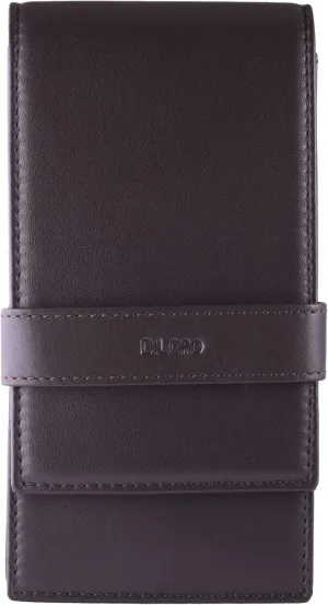 Leather Quad Pen Case Pencil Pouch Holder for Four Fountain Ballpoint Rollerball Pens and Pencils