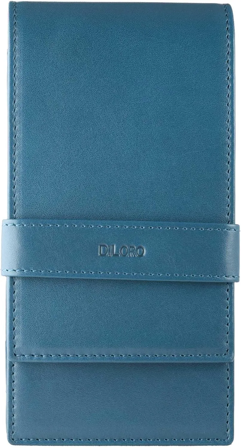 Leather Quad Pen Case Pencil Pouch Holder for Four Fountain Ballpoint Rollerball Pens and Pencils