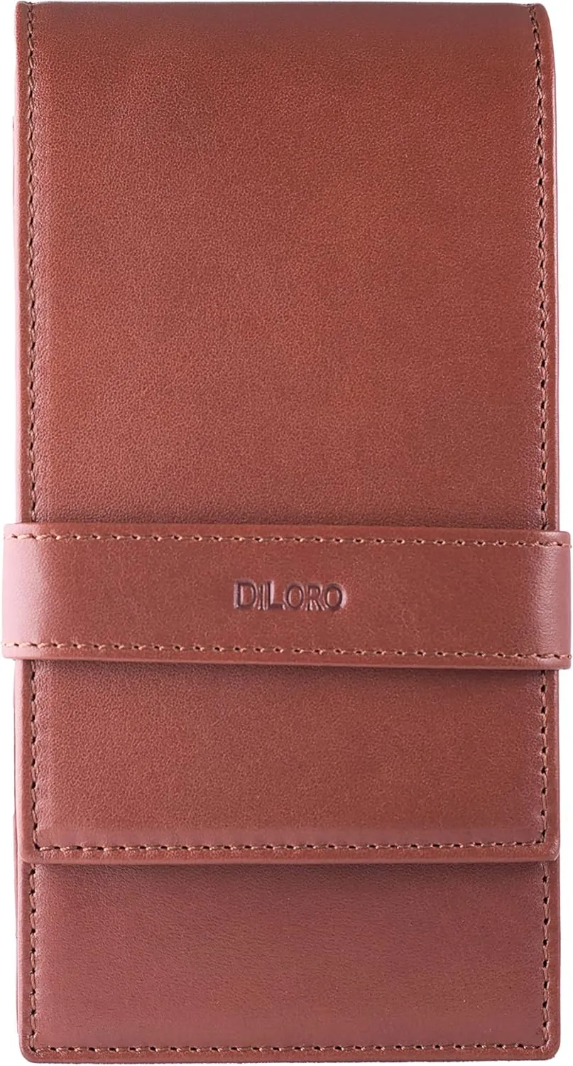 Leather Quad Pen Case Pencil Pouch Holder for Four Fountain Ballpoint Rollerball Pens and Pencils