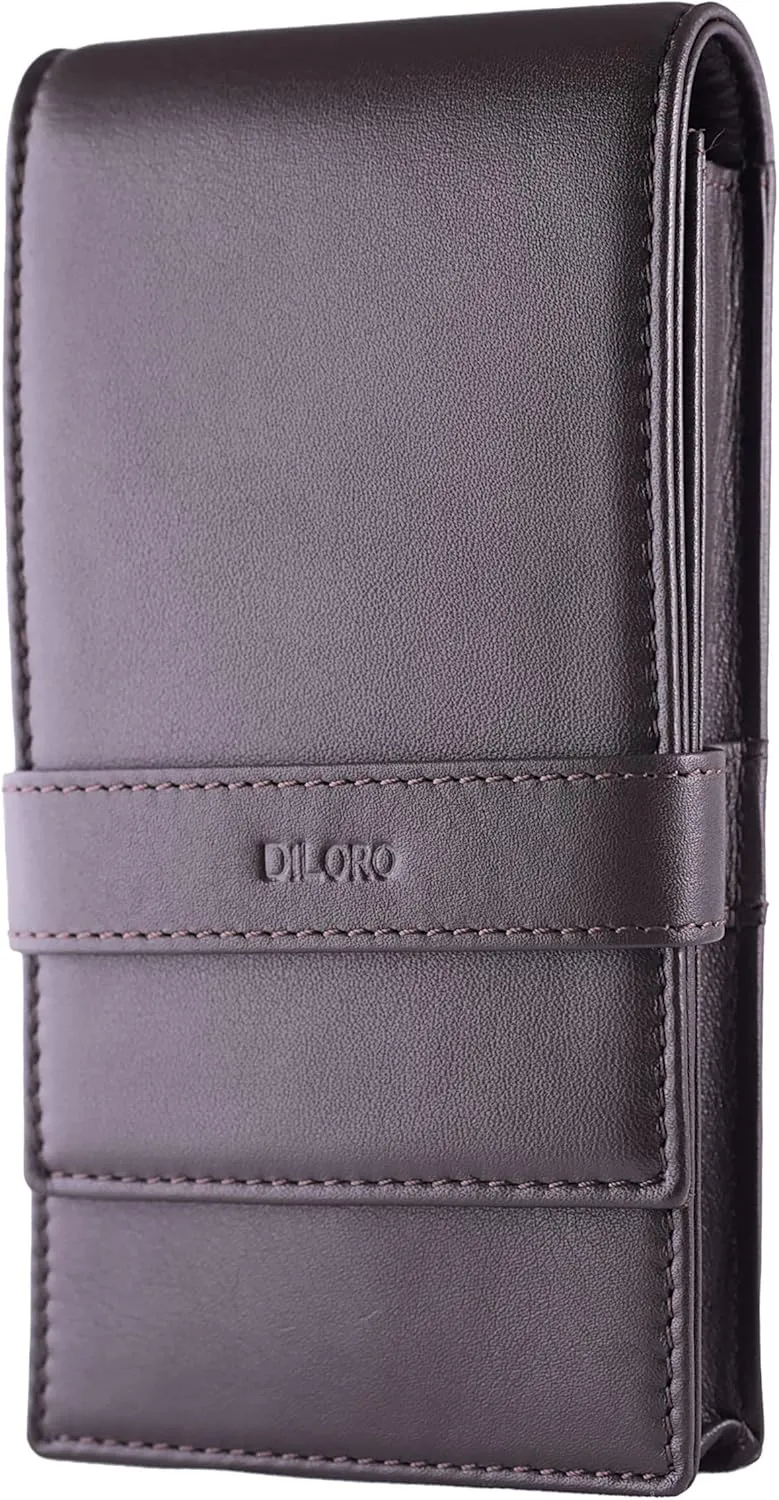 Leather Quad Pen Case Pencil Pouch Holder for Four Fountain Ballpoint Rollerball Pens and Pencils
