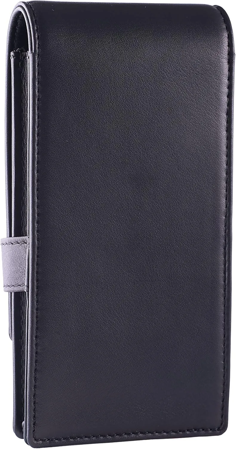 Leather Quad Pen Case Pencil Pouch Holder for Four Fountain Ballpoint Rollerball Pens and Pencils