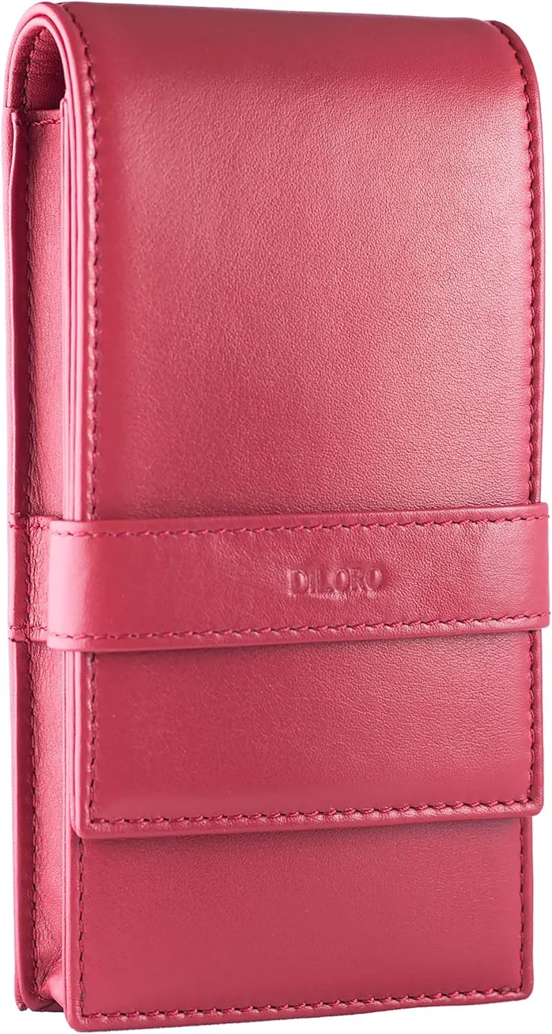 Leather Quad Pen Case Pencil Pouch Holder for Four Fountain Ballpoint Rollerball Pens and Pencils
