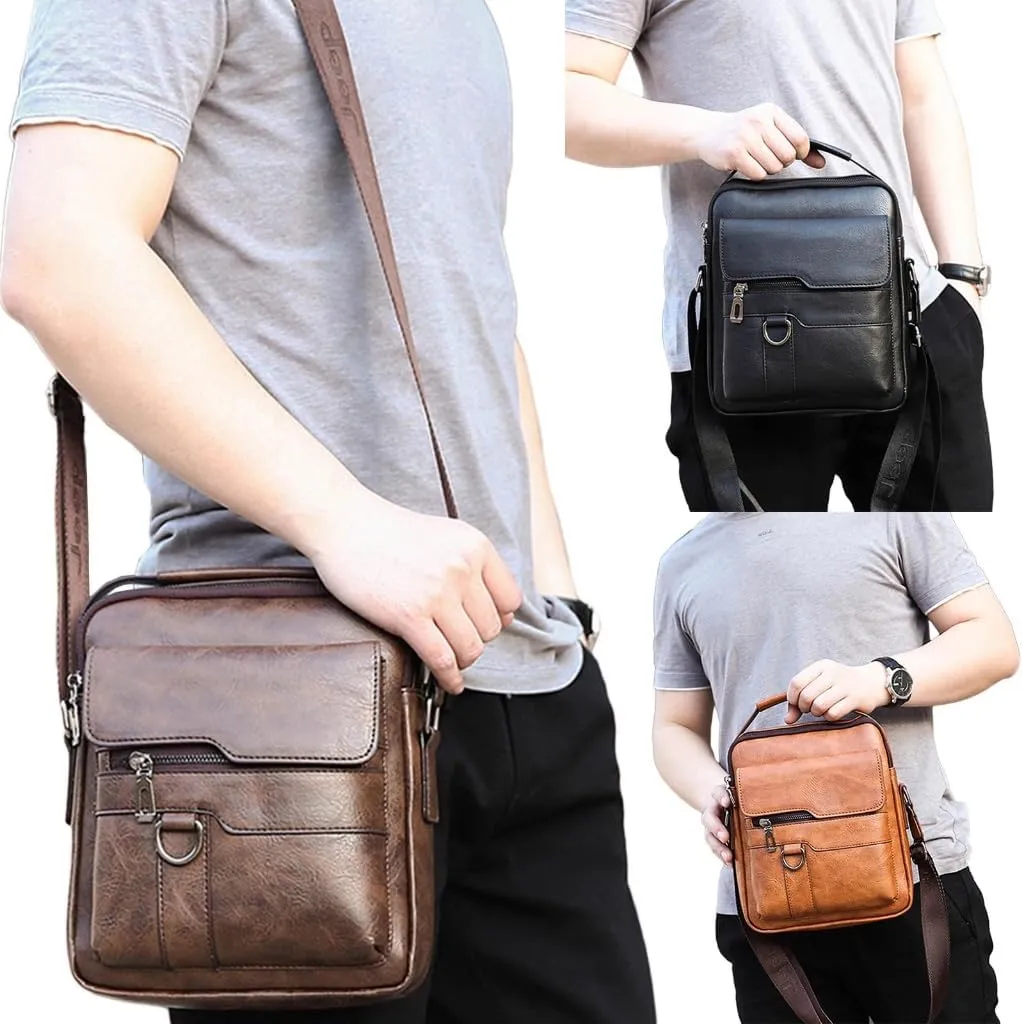 Leather Shoulder Bags Crossbody Bag Business Bag for Travel Office