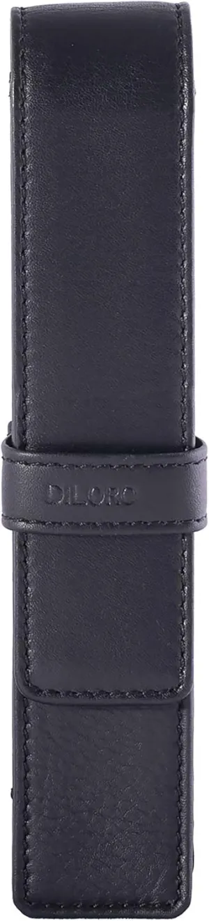 Leather Single Pen Case Pencil Pouch Holder for One Fountain Ballpoint Rollerball Pen and Pencil (Black)