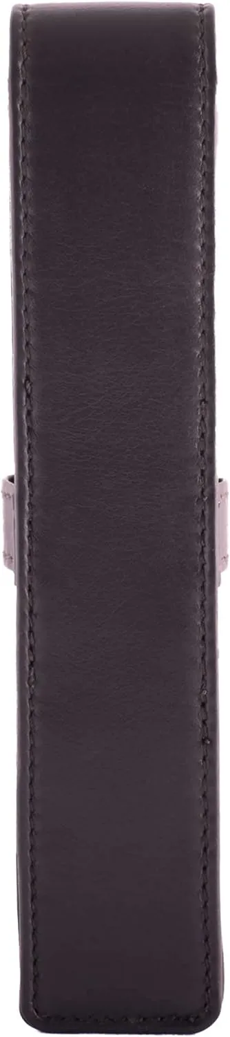 Leather Single Pen Case Pencil Pouch Holder for One Fountain Ballpoint Rollerball Pen and Pencil (Brown)