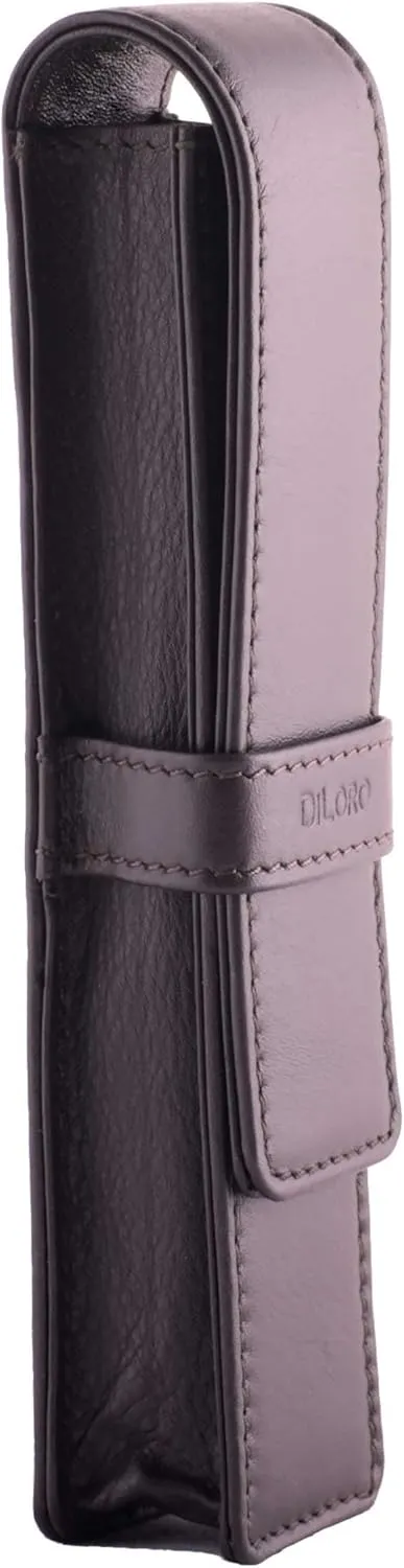 Leather Single Pen Case Pencil Pouch Holder for One Fountain Ballpoint Rollerball Pen and Pencil (Brown)