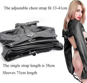 Leather Straight Jacket Sports Armor Adjustable Novelty Fancy Costume Performance Jackets,Soft Hand Cross Arm Guard Sleeve