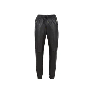 Leather Trousers Black Napa Sweat Track Pant