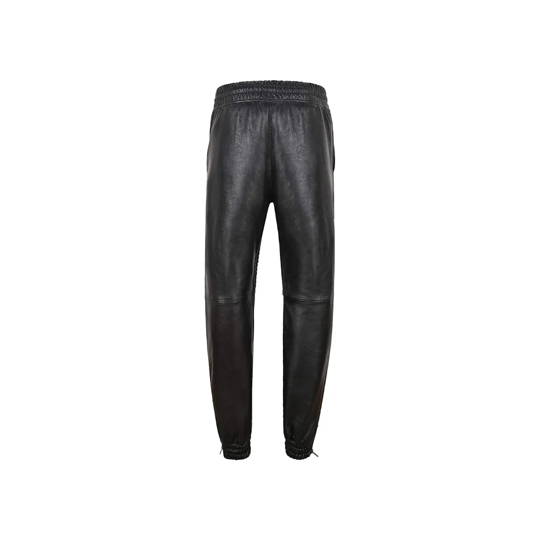 Leather Trousers Quilted Track Pants