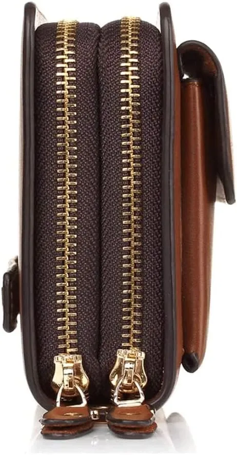 Leather Wallet Pu Leather Wallet Fashion Large Capacity Long Purse Clutch for Men and Women Retro Business Casual Coin Pocket Large Capacity (Brown,12x20.5cm)