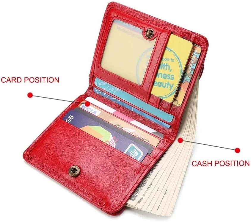 Leather Wallet Pu Leather Women's Wallet Convenient Small Mini Card Holder Short Purses Fashion Elegant Large Capacity Coin Bag Large Capacity (Black,9.5x10.5cm)