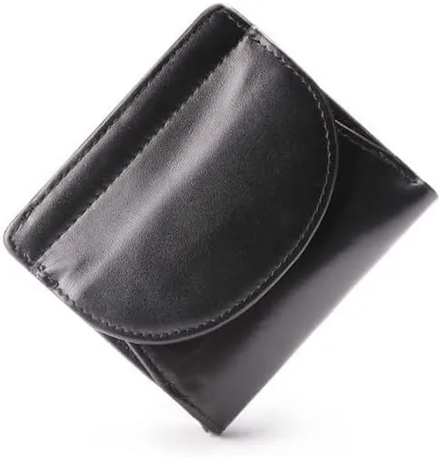 Leather Wallet Pu Leather Women's Wallet Convenient Small Mini Card Holder Short Purses Fashion Elegant Large Capacity Coin Bag Large Capacity (Black,9.5x10.5cm)