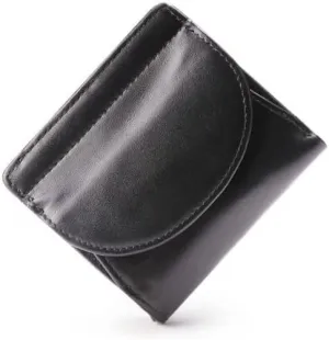 Leather Wallet Pu Leather Women's Wallet Convenient Small Mini Card Holder Short Purses Fashion Elegant Large Capacity Coin Bag Large Capacity (Black,9.5x10.5cm)
